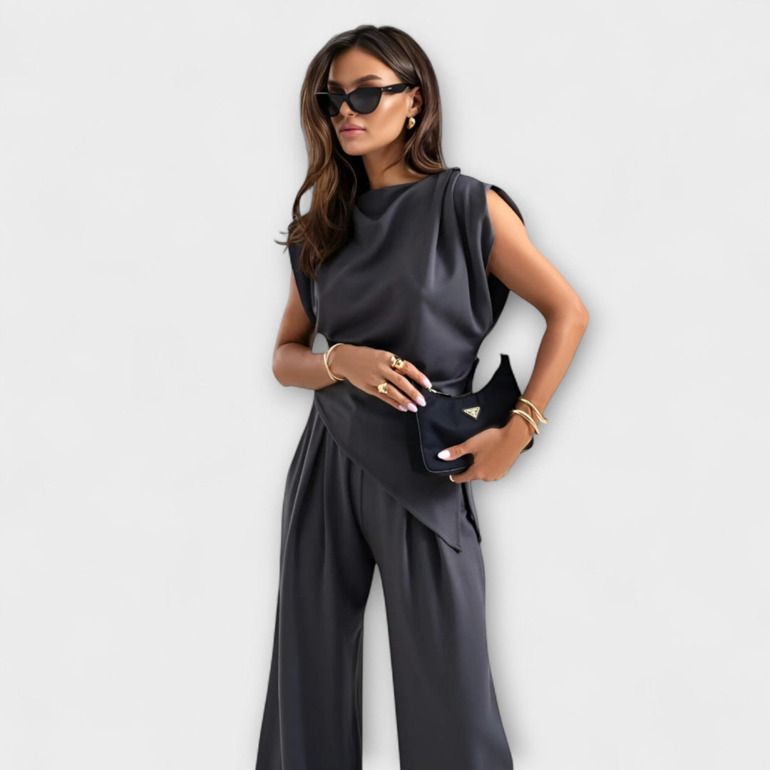 Alva | Asymmetrical Set with Dramatic Shoulders