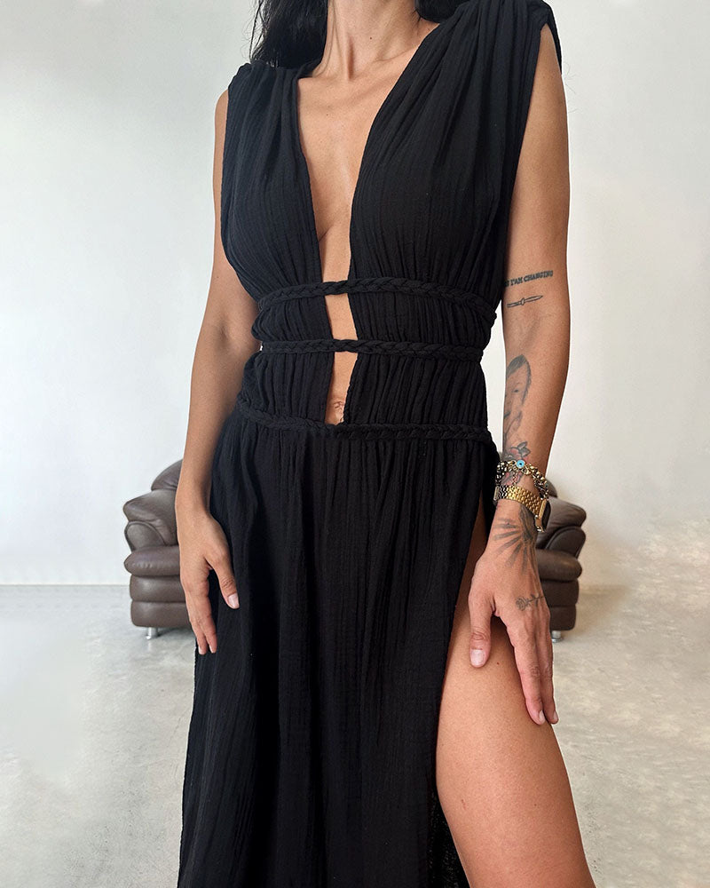 Peig | Textured Slit Dress