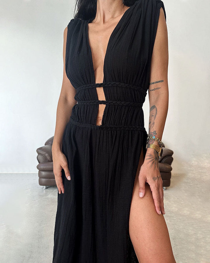 Peig | Textured Slit Dress