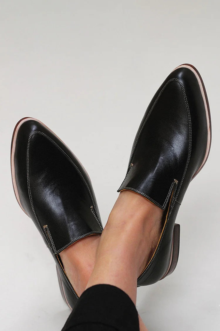 Beibhinn | Black Patchwork Loafers