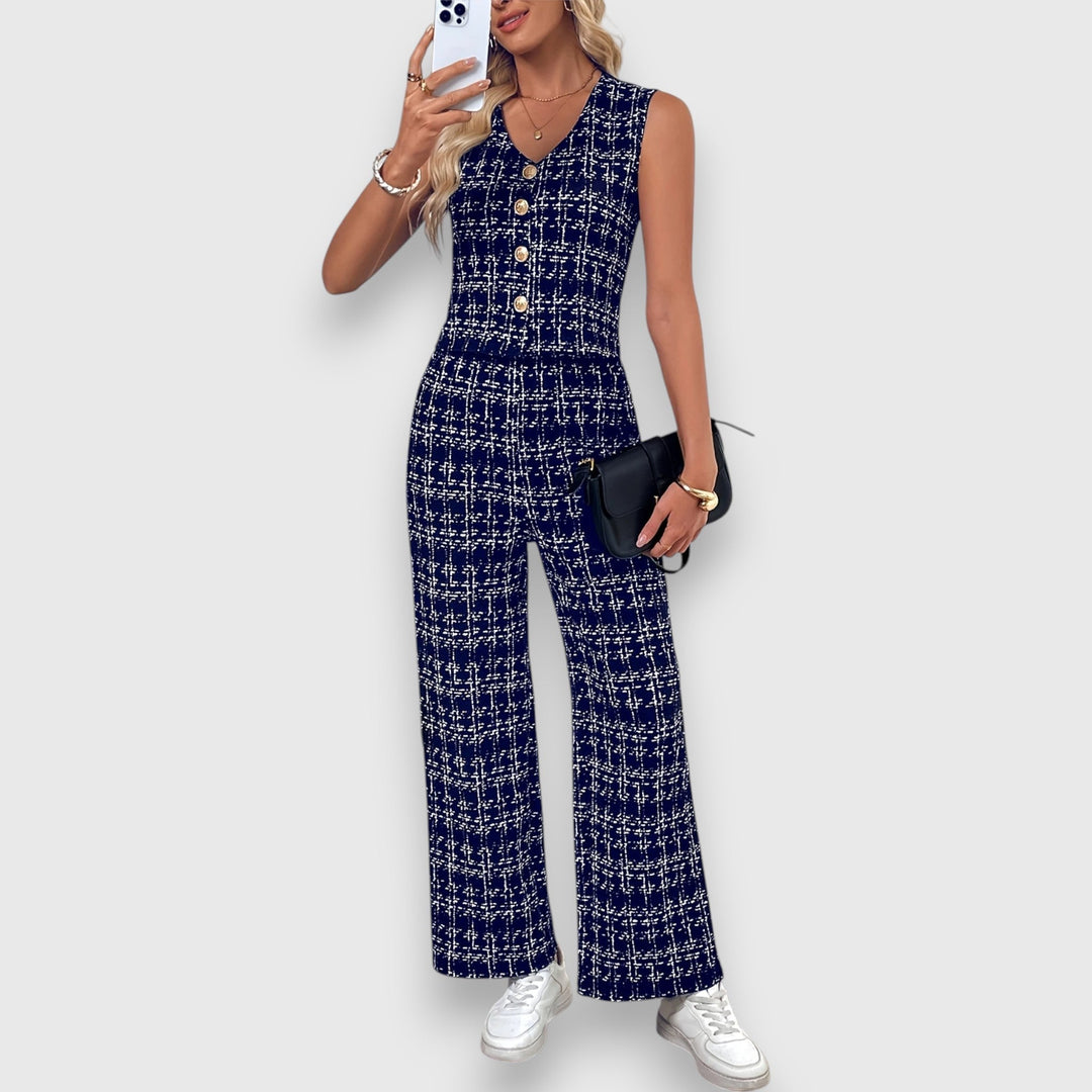 Nuala | Two-Piece Set with V-Neck and Matching Trousers
