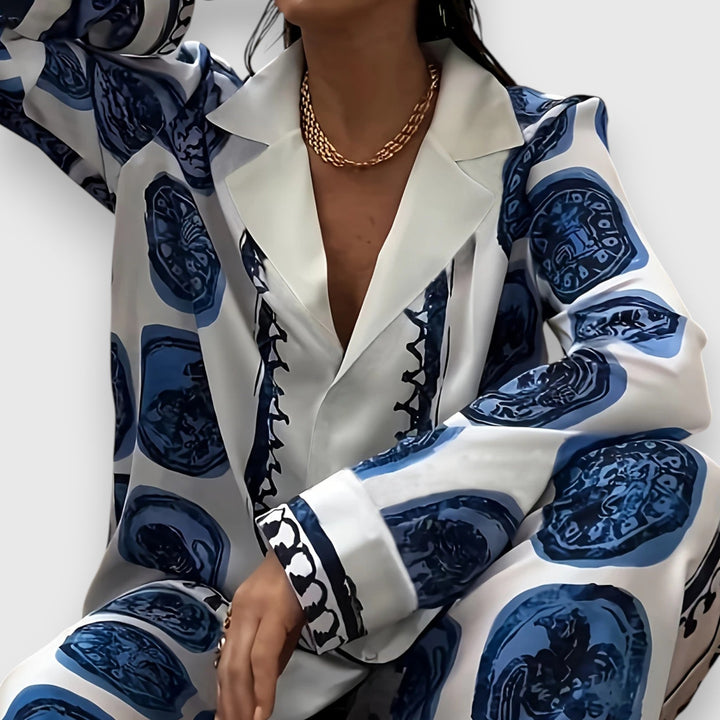 Eibhlin | Women's Patterned Satin Set