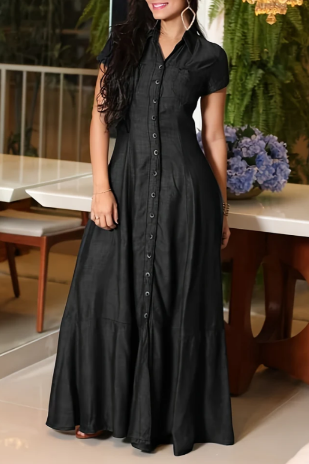 Ríona | Long Denim Dress