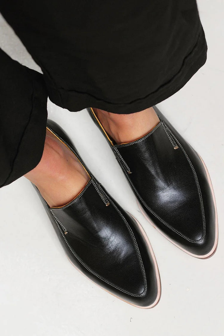 Beibhinn | Black Patchwork Loafers