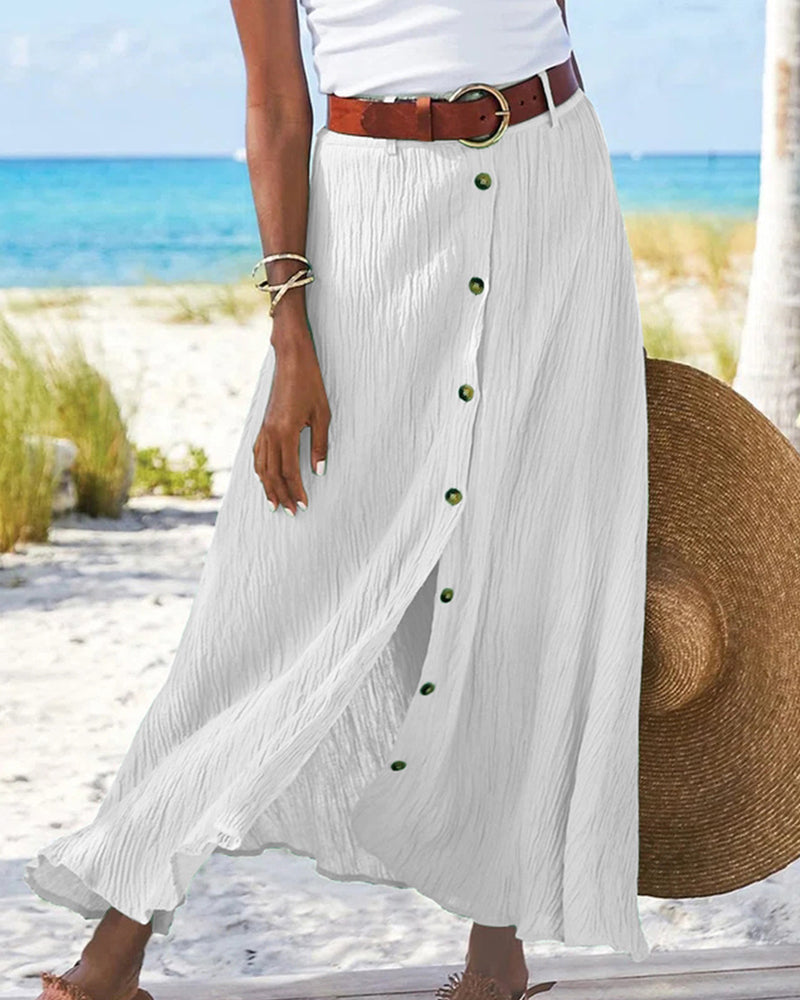 Attracta | Fluid Button-Front Skirt