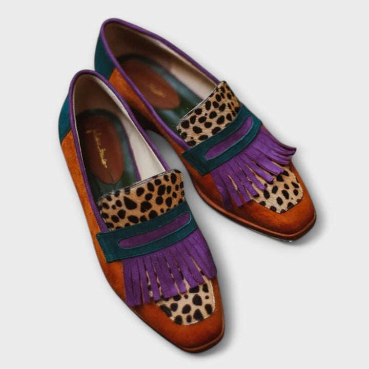 Roisin | Brown Leopard Loafers
