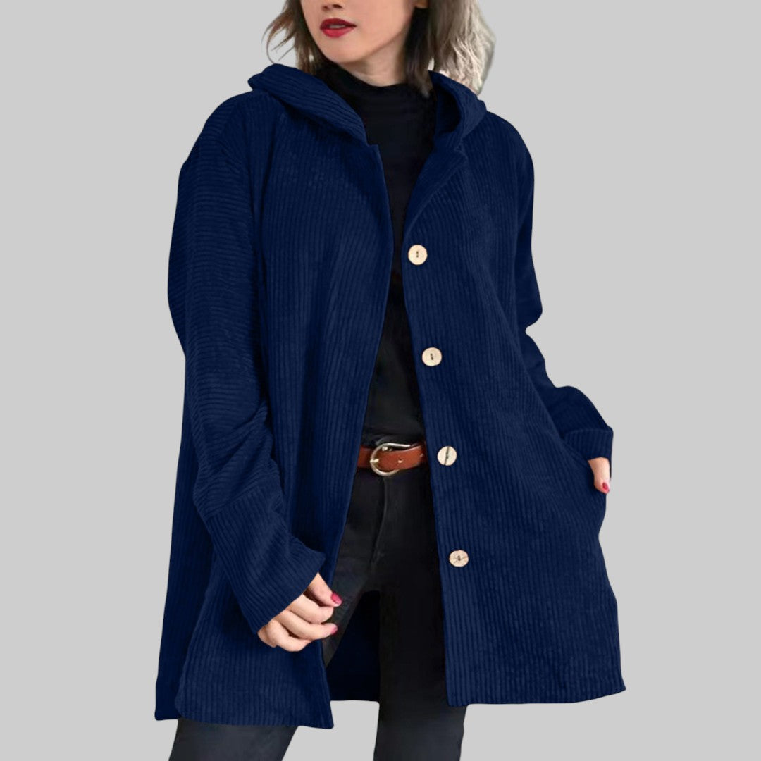 Laoise | Quilted Corduroy Hooded Jacket