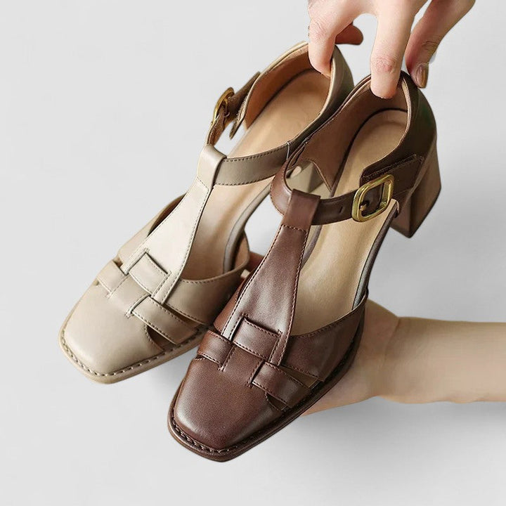 Treasa | Orthopedic T-Strap Block Loafers