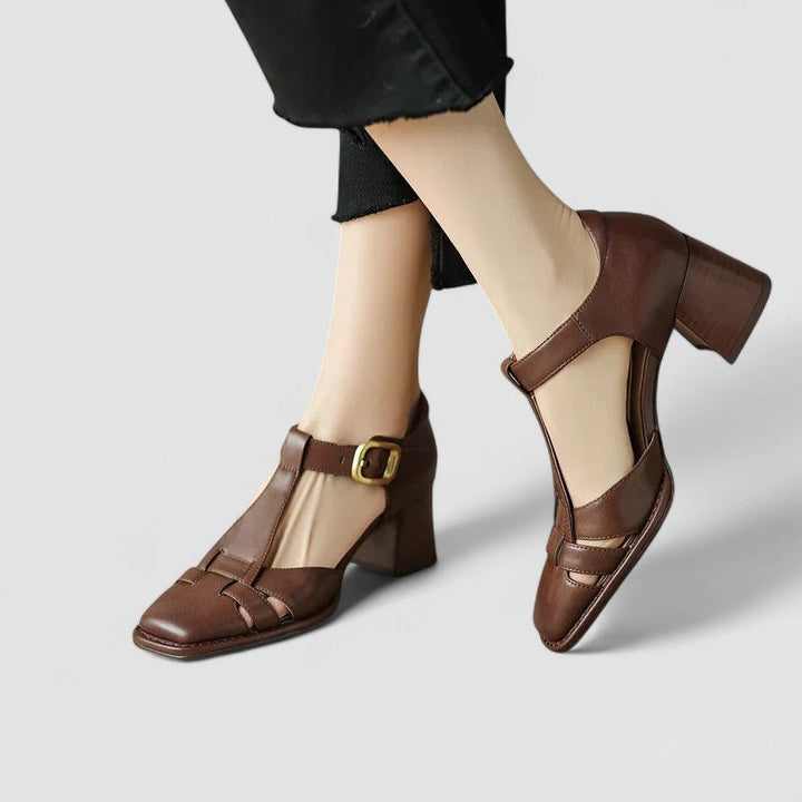 Elyxiana | Orthopedic Block Heel T-Strap Mary Janes