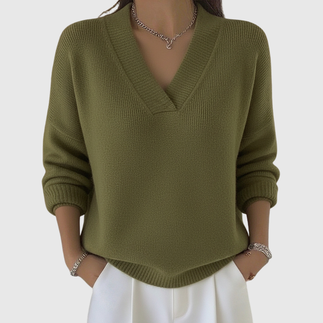 Siobhán | Soft V-Neck Jumper in a Relaxed Cut