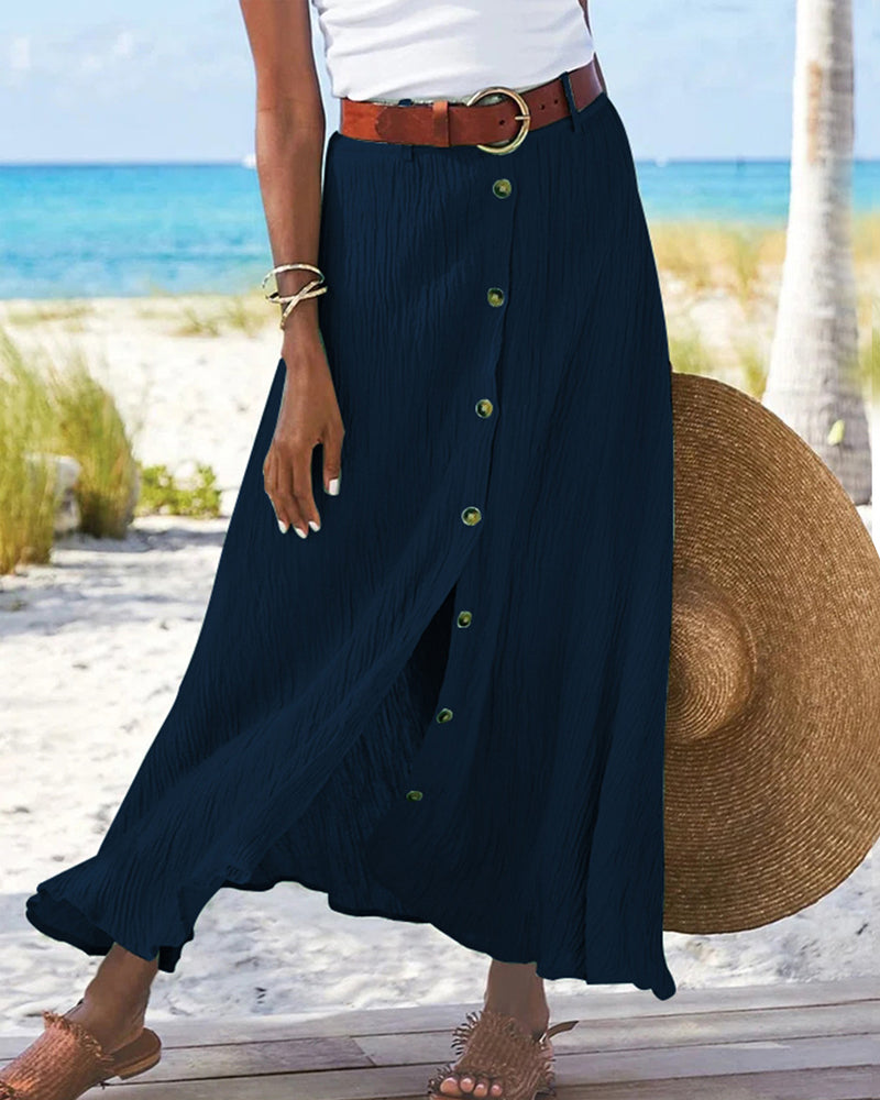 Attracta | Fluid Button-Front Skirt