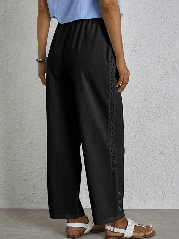 Nuala | Relaxed Button-Detail Trousers
