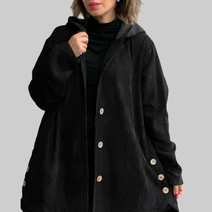 Laoise | Quilted Corduroy Hooded Jacket