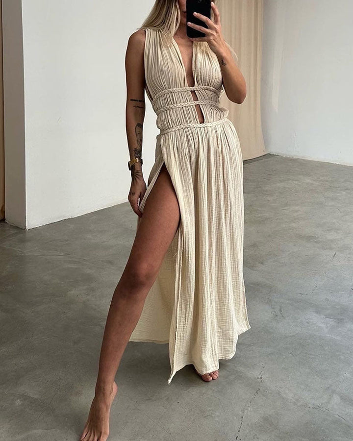 Peig | Textured Slit Dress