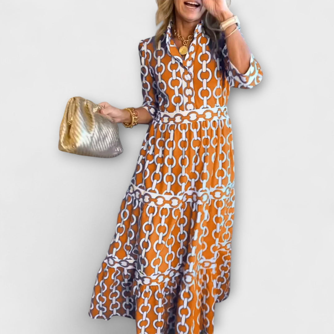 Grainne | Chain Print Midi Dress