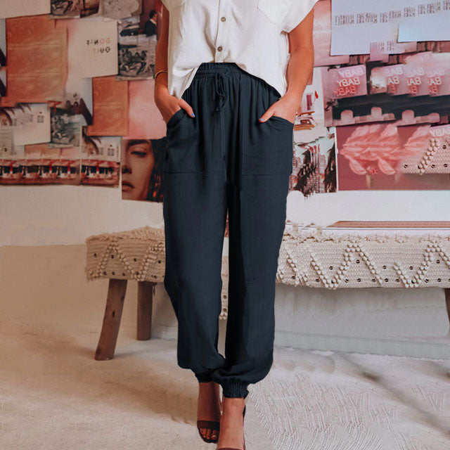 Grainne | Elegant Drawstring Trousers