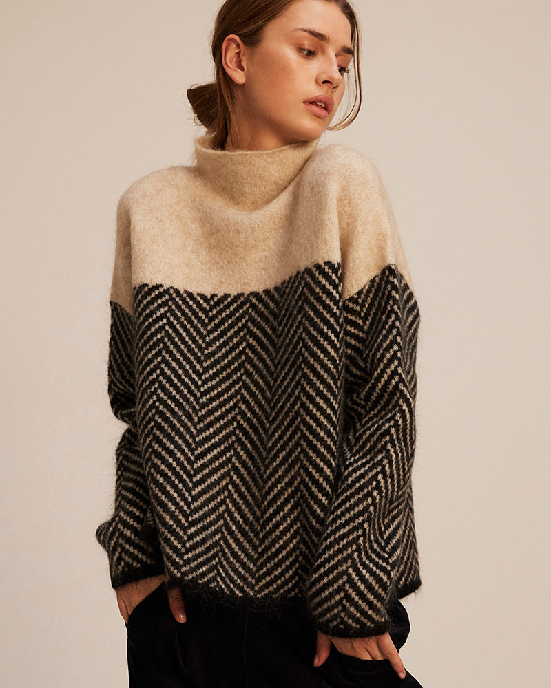Roisin | High-Neck Cotton Jumper