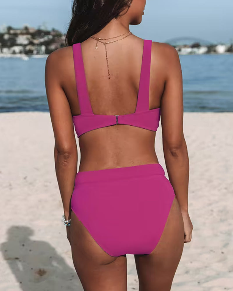 Hilde - Solid High-Neck Swimsuit