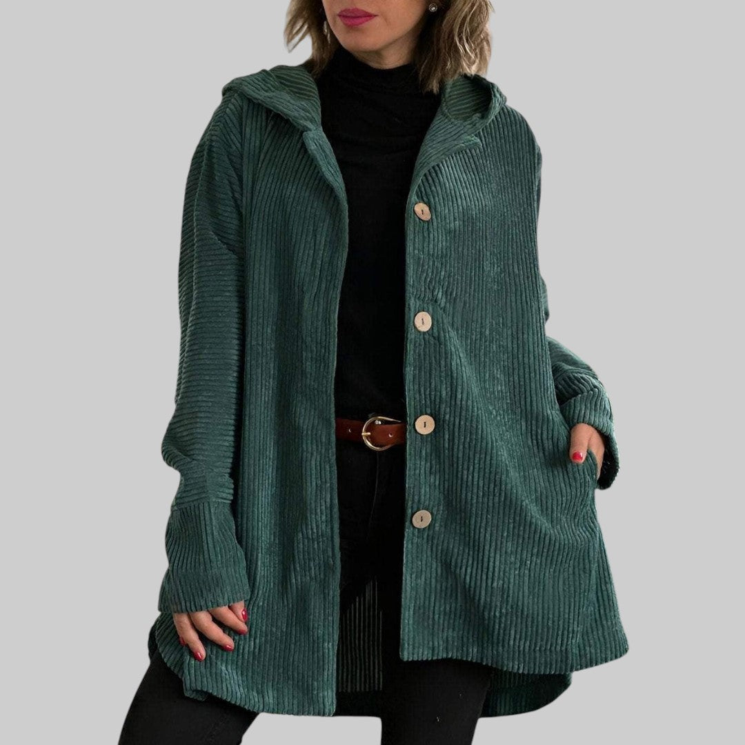 Laoise | Quilted Corduroy Hooded Jacket