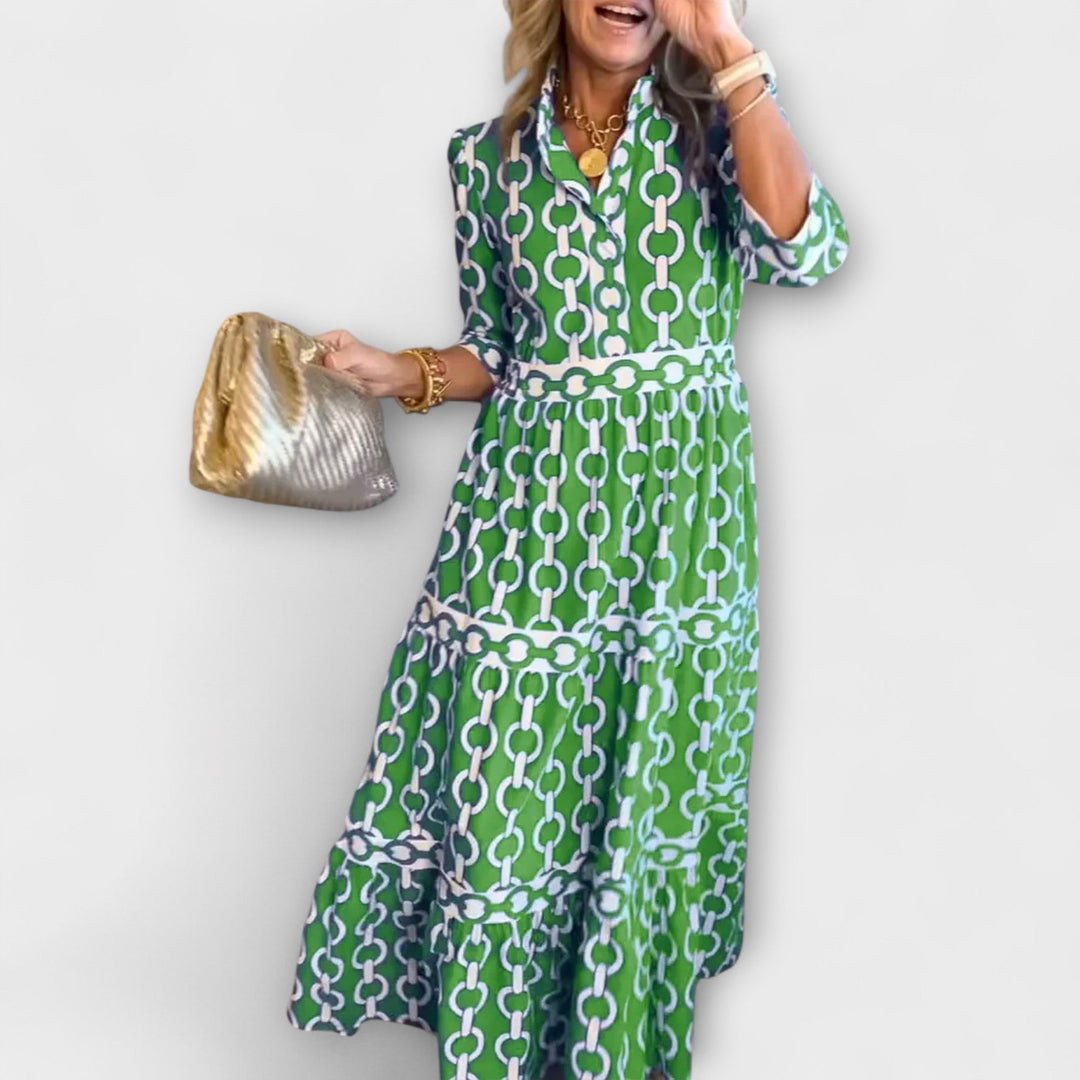 Grainne | Chain Print Midi Dress