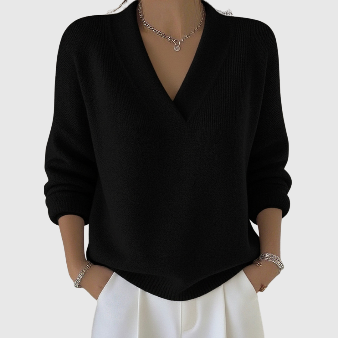 Siobhán | Soft V-Neck Jumper in a Relaxed Cut