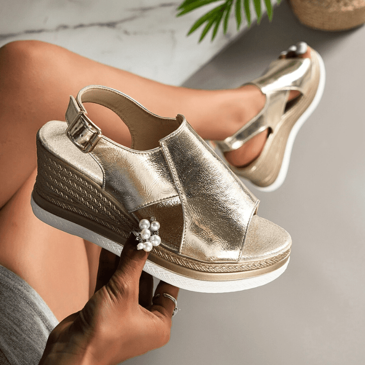 Sinead | Stylish Metallic Sandals