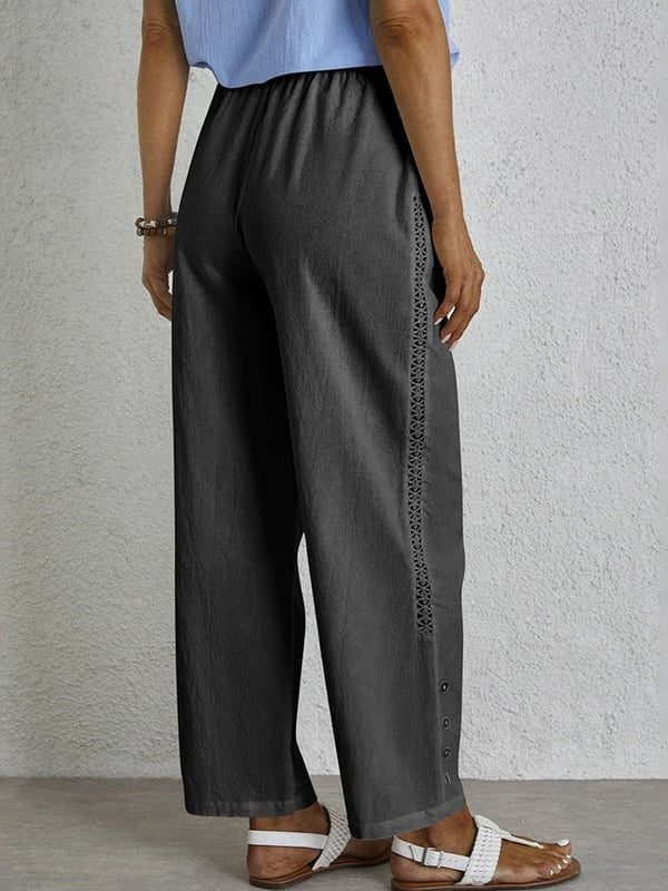 Nuala | Relaxed Button-Detail Trousers