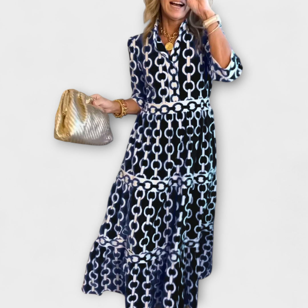 Grainne | Chain Print Midi Dress