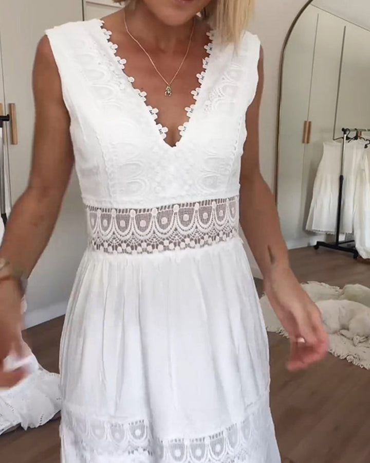 Tadhgán | V-Neck Lace Camisole Dress