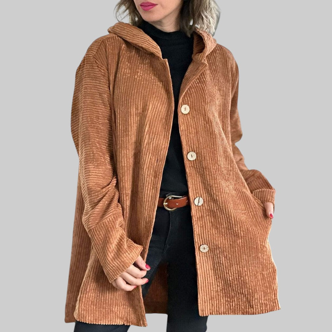 Laoise | Quilted Corduroy Hooded Jacket