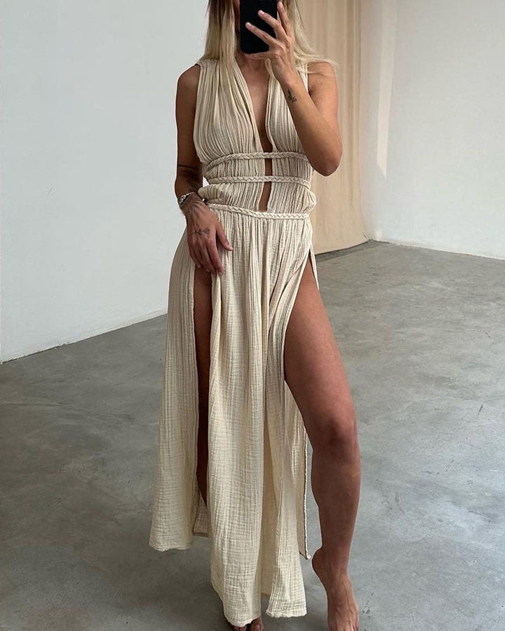 Peig | Textured Slit Dress