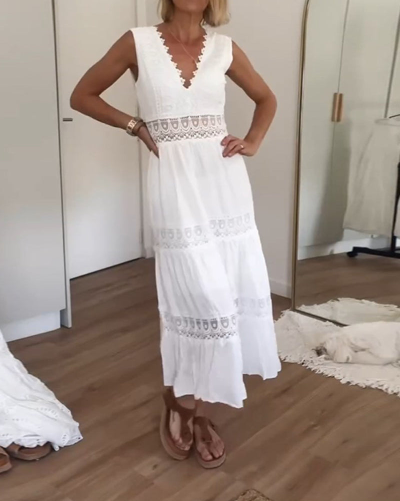 Tadhgán | V-Neck Lace Camisole Dress