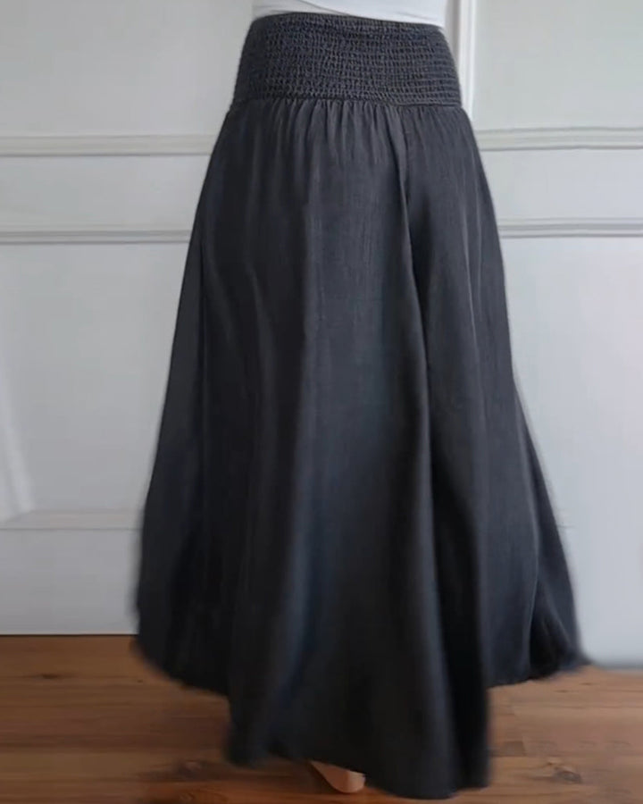 Riona | Elastic Waist Wide-Leg Trousers