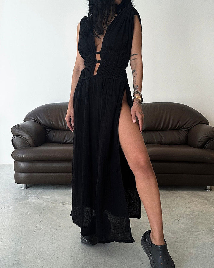 Peig | Textured Slit Dress