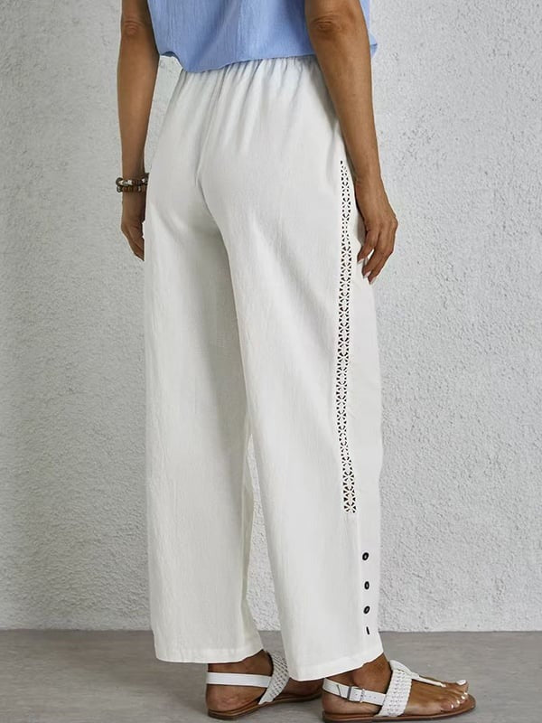 Nuala | Relaxed Button-Detail Trousers