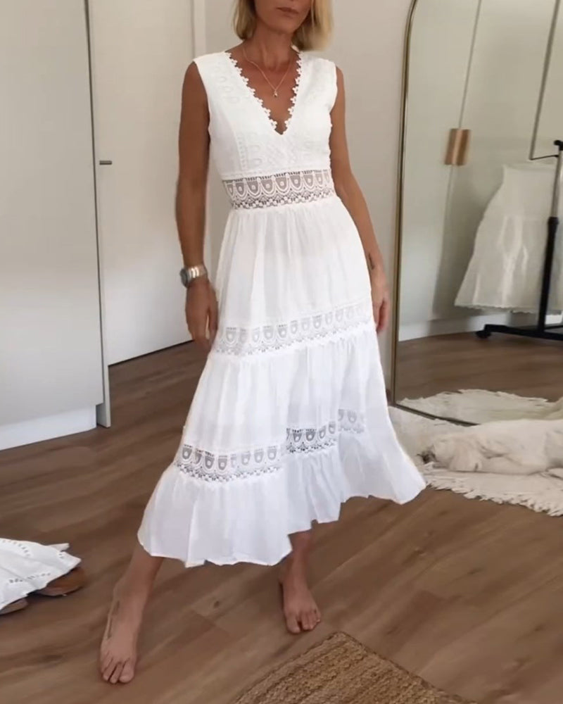 Tadhgán | V-Neck Lace Camisole Dress