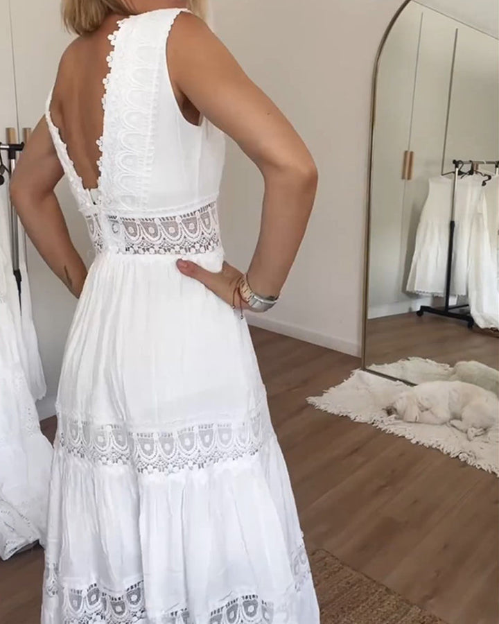 Tadhgán | V-Neck Lace Camisole Dress