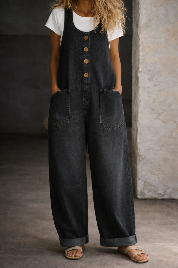Aoibhinn | Vintage Washed Cotton Denim Overalls