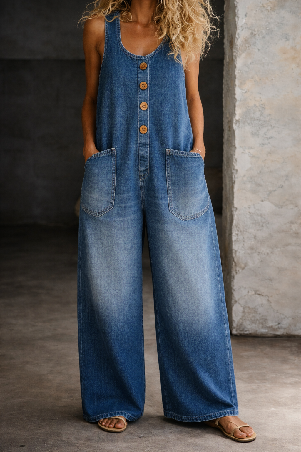 Siobhán | Vintage Washed Cotton Denim Overalls