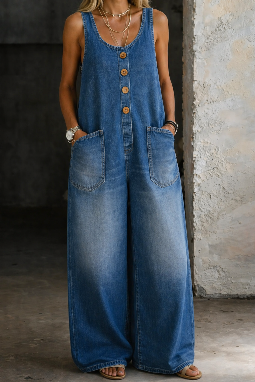 Siobhán | Vintage Washed Cotton Denim Overalls