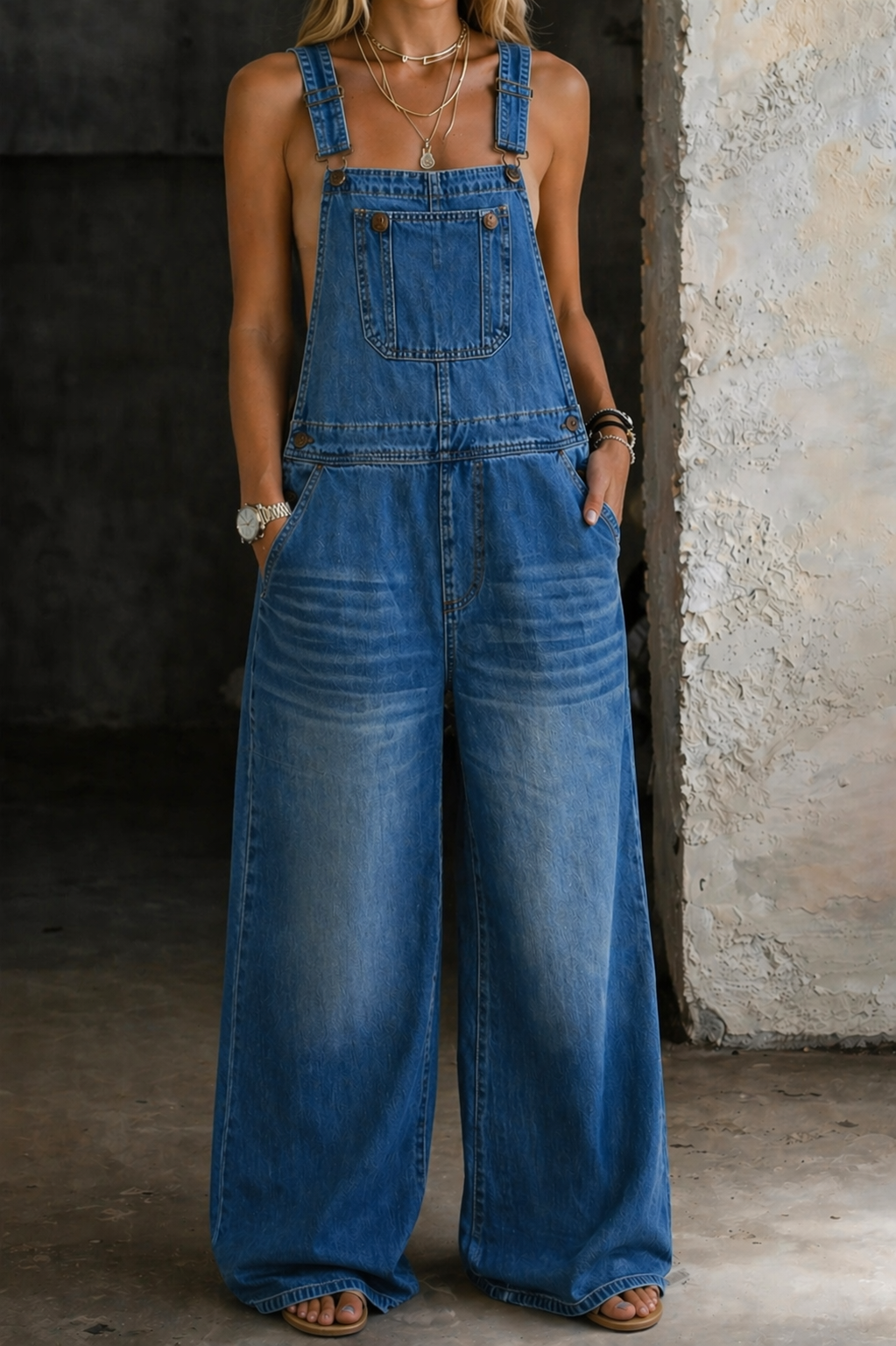 Sadhbh | Elastic Waist Denim Jumpsuit