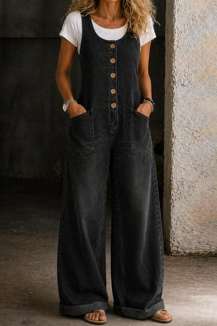 Aoibhinn | Vintage Washed Cotton Denim Overalls