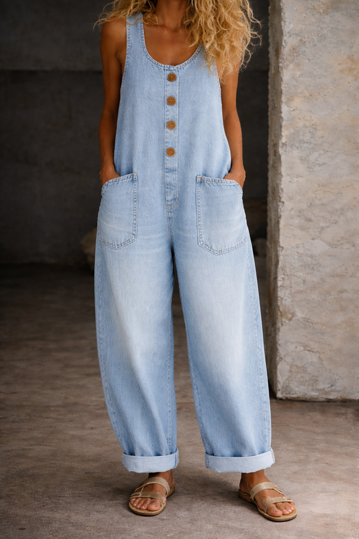 Róisín | Vintage Washed Denim Overalls