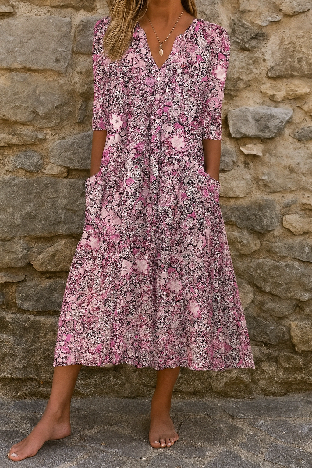 Clíona | Elegant V-Neck Dress