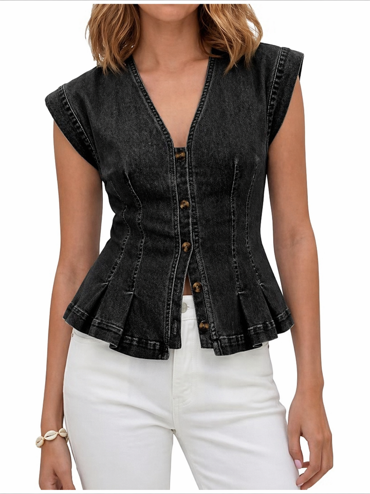 Eimear | V-Neck Denim Top