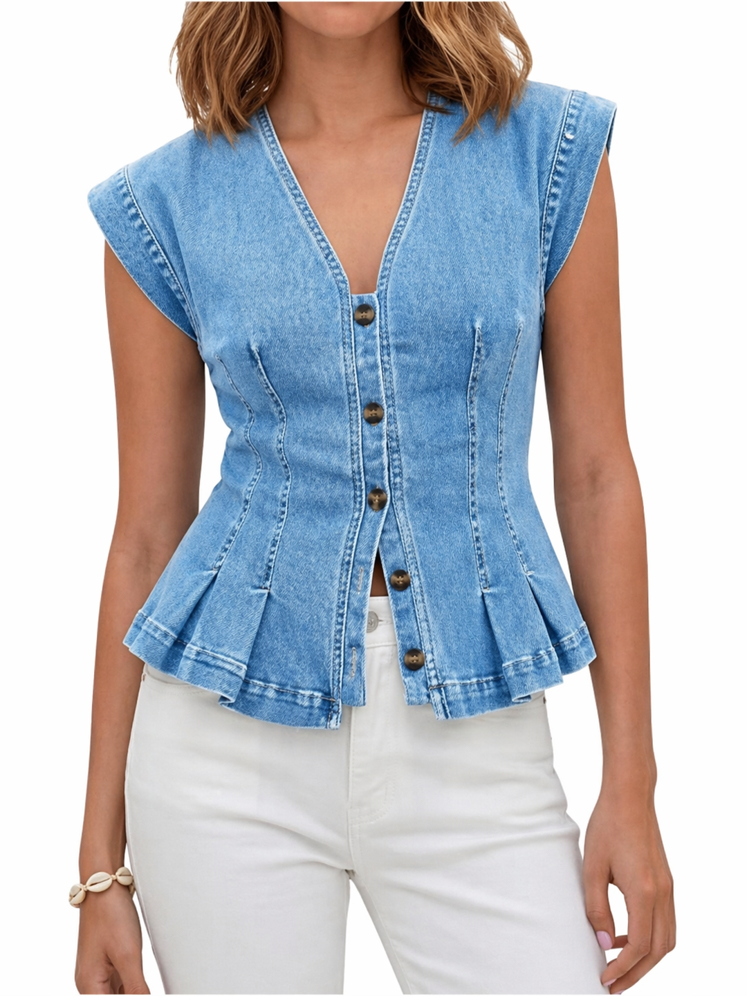 Eimear | V-Neck Denim Top