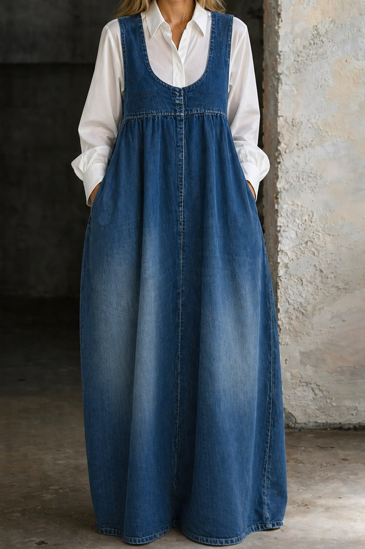 Gobnait | Loose Denim Vest Dress