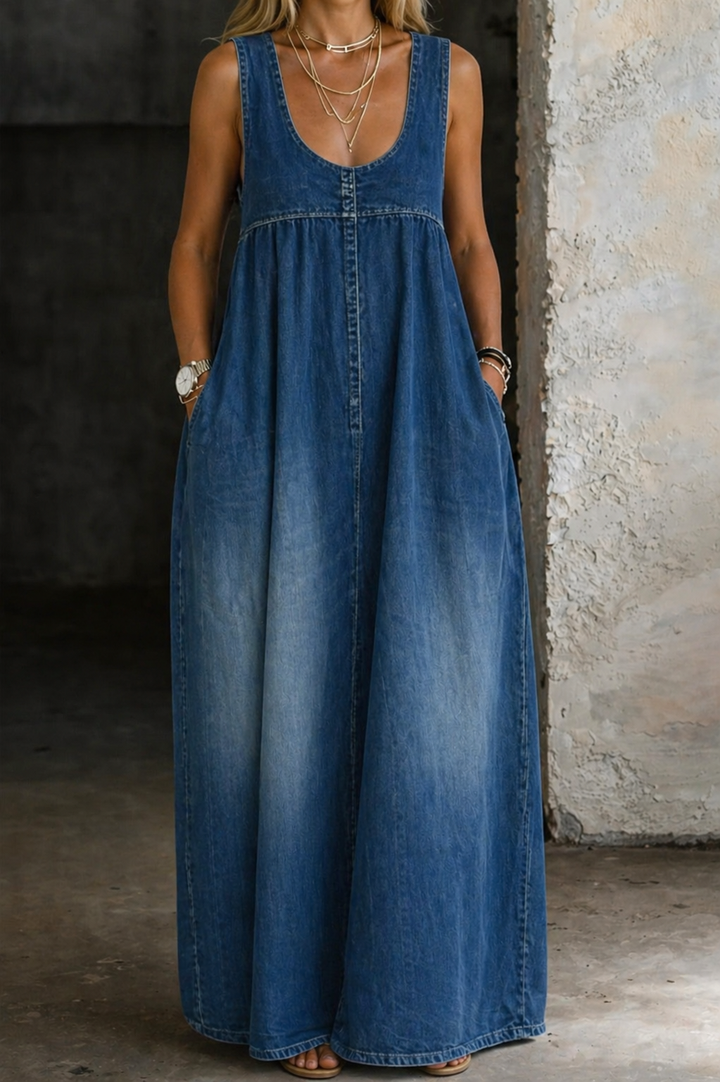 Gobnait | Loose Denim Vest Dress