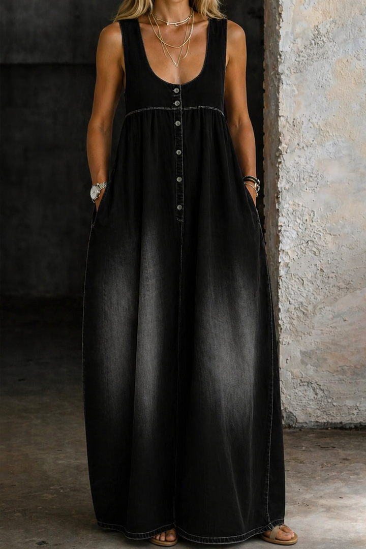 Gobnait | Loose Denim Vest Dress