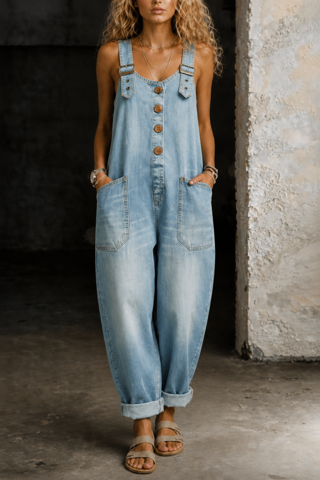 Caoimhe | Denim Overall Jumpsuit